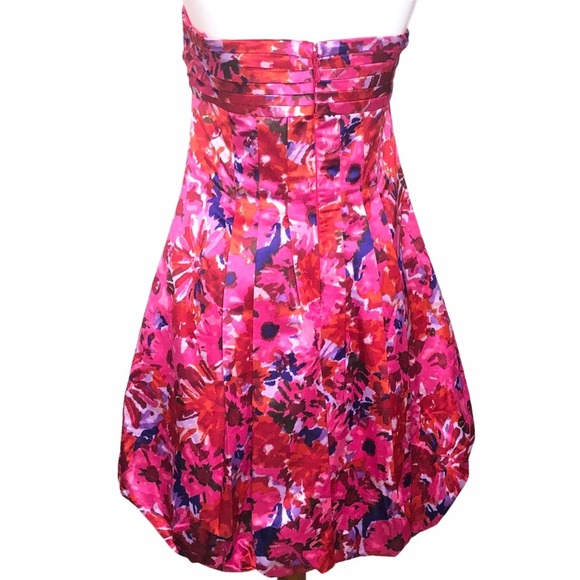 BCBGMaxAriza Floral Begoniacombo Pink Dress 10 - Picture 4 of 13